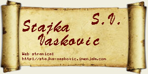 Stajka Vasković vizit kartica